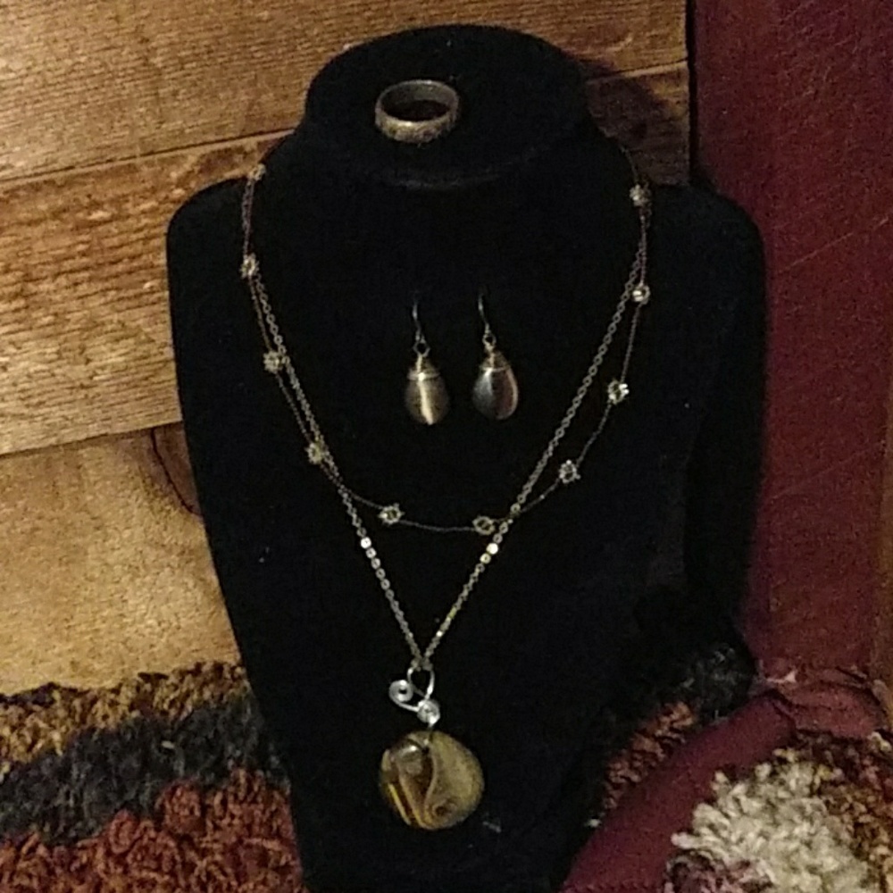 Tiger Eye Tao 4 piece Jewelry Set